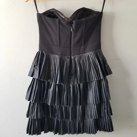 bebe Black Strapless Tiered Mini Dress - Picture 10 of 15